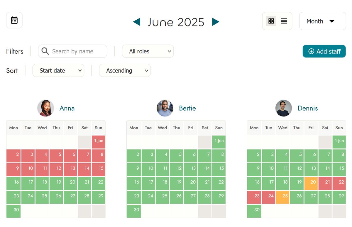 Crew system screenshot